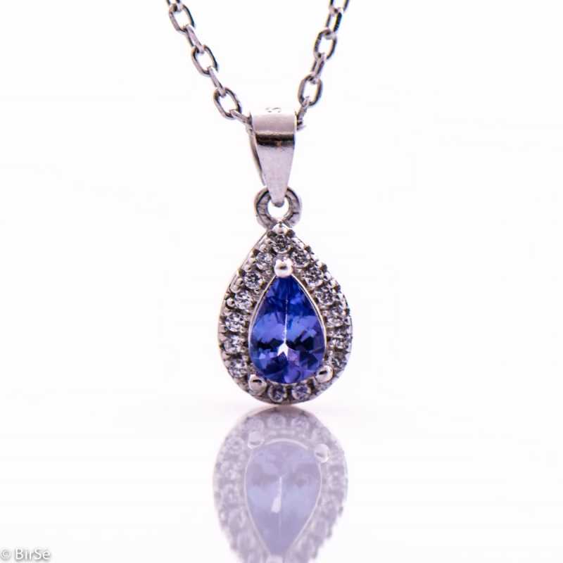 Сребърно колие - Естествен танзанит 0,45 ct. СДК151 Сребърно колие - Естествен танзанит 0,45 ct. СДК151