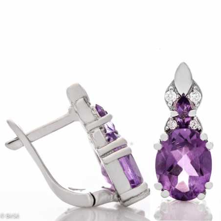 Сребърни обеци - Естествен Аметист 3,70 ct. СО307