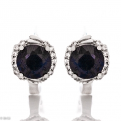 Сребърни обеци - Естествен Сапфир 4,50 ct. СО332