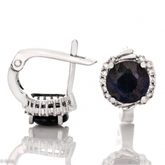 Сребърни обеци - Естествен Сапфир 4 50 ct.
