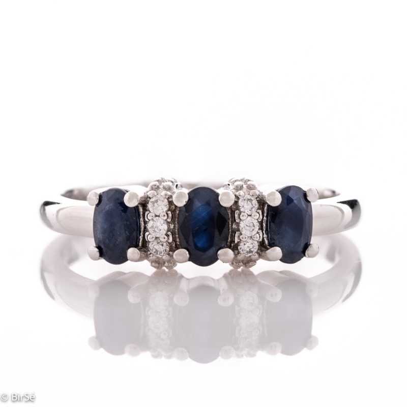 Сребърен пръстен - Естествени Сапфири 1,05 ct СДП317 Сребърен пръстен - Естествени Сапфири 1,05 ct СДП317