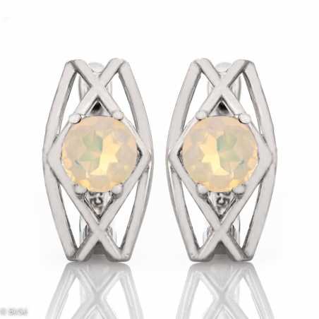 Сребърни Обеци - Естествен Опал 1,14 ct. СО364