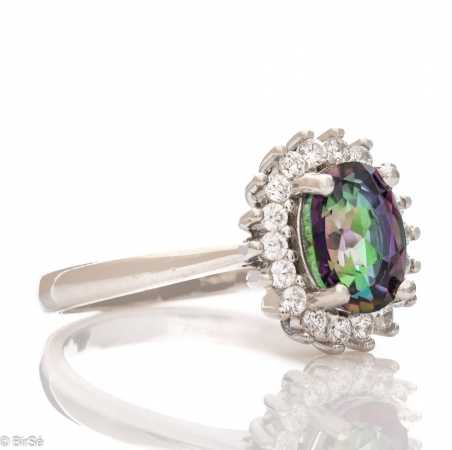 Сребърен пръстен - Естествен Мистик топаз 1,60 ct. СДП341
