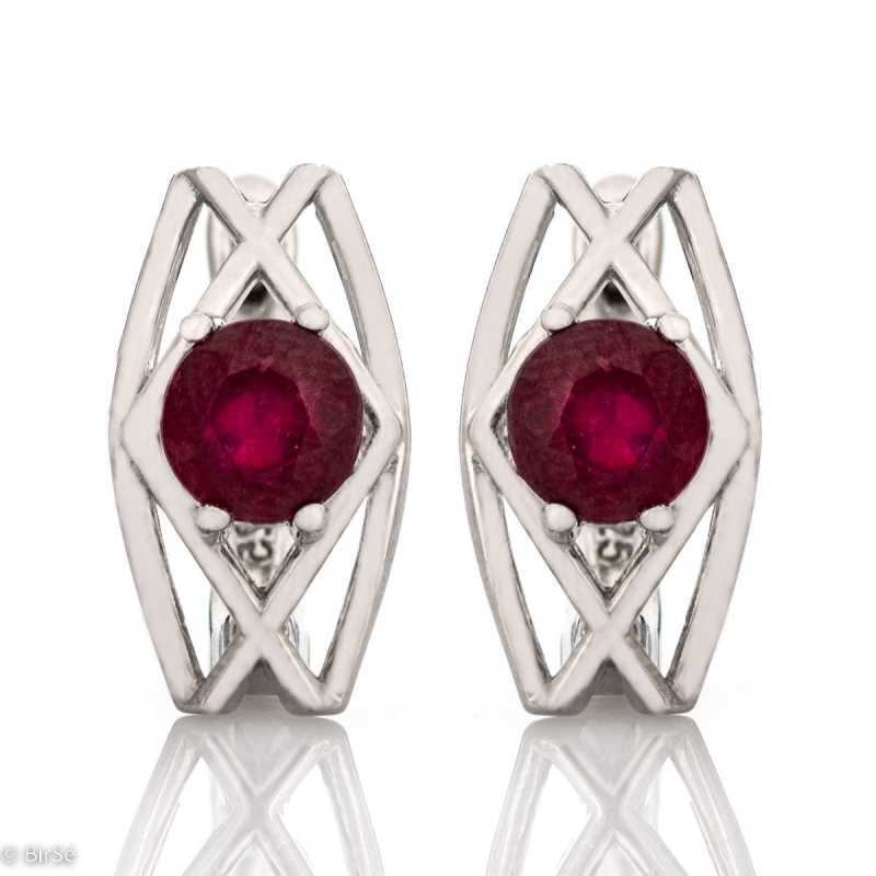 Сребърни Обеци - Естествен Рубин 2,10 ct. СО368 Сребърни Обеци - Естествен Рубин 2,10 ct. СО368