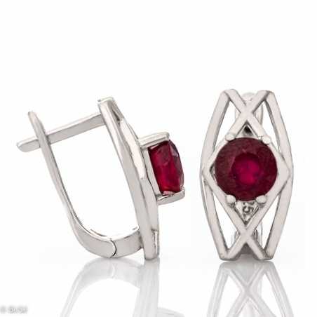 Сребърни Обеци - Естествен Рубин 2,10 ct. СО368