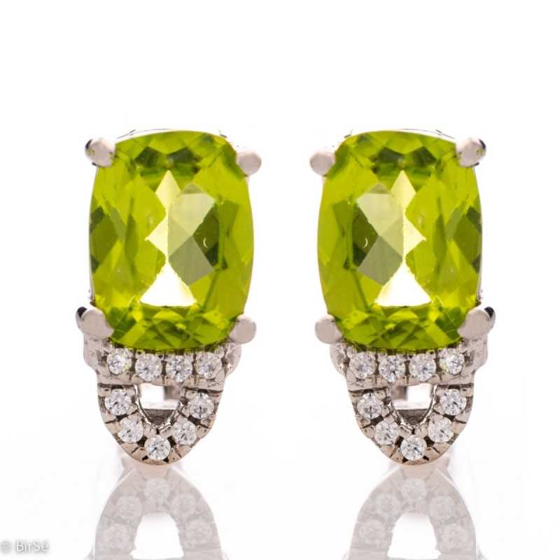 Сребърни обеци - Естествен Перидот 2,70 ct. СО372 Сребърни обеци - Естествен Перидот 2,70 ct. СО372
