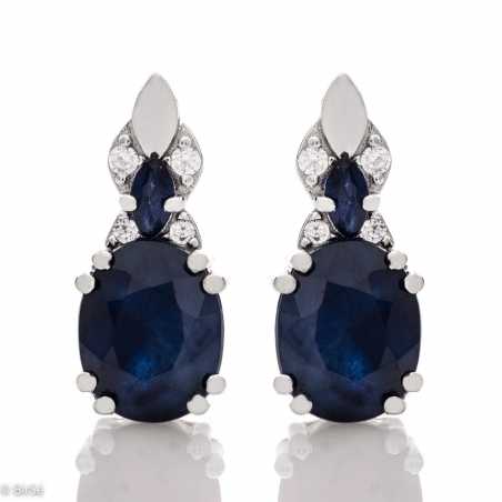 Сребърни обеци - Естествен Сапфир 4,66 ct. СО377