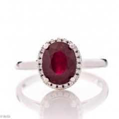 Сребърен пръстен - Естествен Рубин 2,20 ct. СДП359