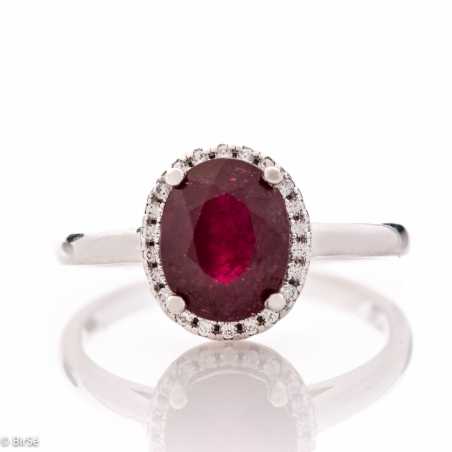 Сребърен пръстен - Естествен Рубин 2,20 ct. СДП359