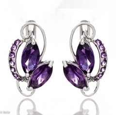 Сребърни обеци - Естествен Аметист 4,16 ct. СО386