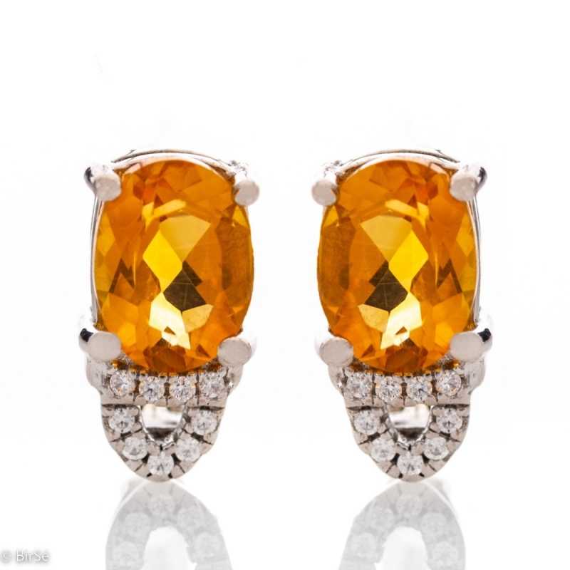 Сребърни Обеци - Естествен Цитрин 2,50 ct. СО405 Сребърни Обеци - Естествен Цитрин 2,50 ct. СО405