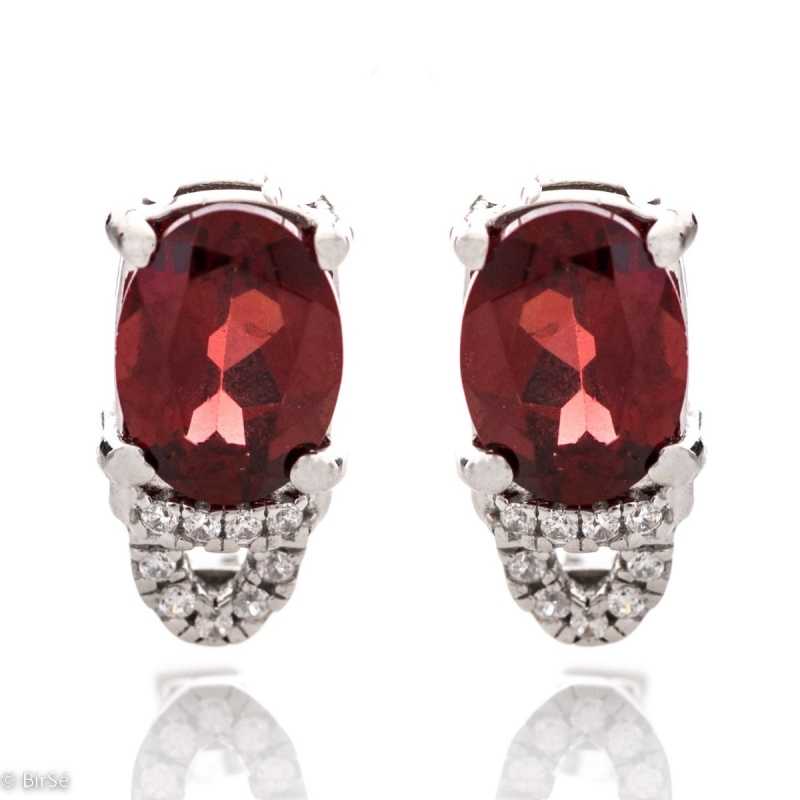 Сребърни Обеци - Естествен Гранат 2,80 ct. СО406 Сребърни Обеци - Естествен Гранат 2,80 ct. СО406