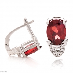 Сребърни Обеци - Естествен Гранат 2,80 ct. СО406