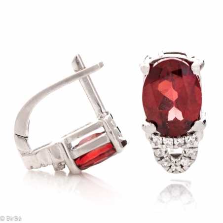 Сребърни Обеци - Естествен Гранат 2,80 ct. СО406