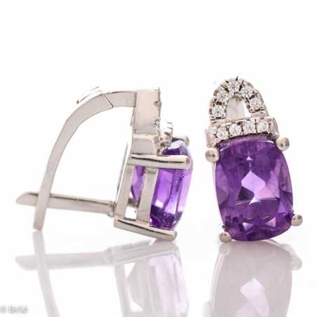 Сребърни Обеци - Естествен Аметист 2,50 ct. СО407