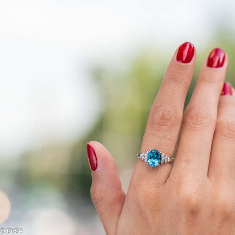 Сребърен Пръстен - Естествен Лондон Топаз 2,50 ct. СДП405 Сребърен Пръстен - Естествен Лондон Топаз 2,50 ct. СДП405
