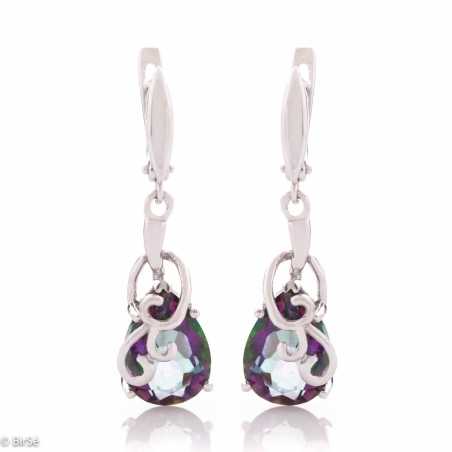 Сребърни обеци - Естествен Мистик Топаз 17,0 ct. со496