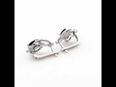 Сребърни обеци - Естествен сапфир 2 00 ct.