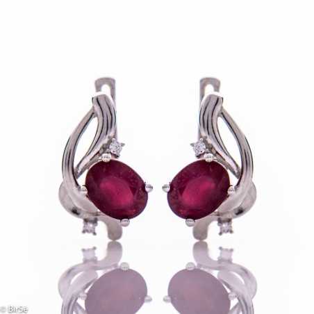 Сребърни обеци - Естествен рубин 2,12 ct. СО499