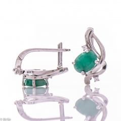 Сребърни обеци - Естествен Изумруд 1,70 ct. СО500