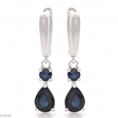 Сребърни обеци - Естествен сапфир 2,68 ct. СО544