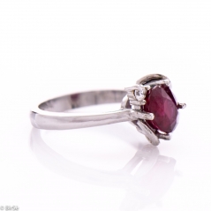 Сребърен пръстен - Естествен рубин 2 20 ct.
