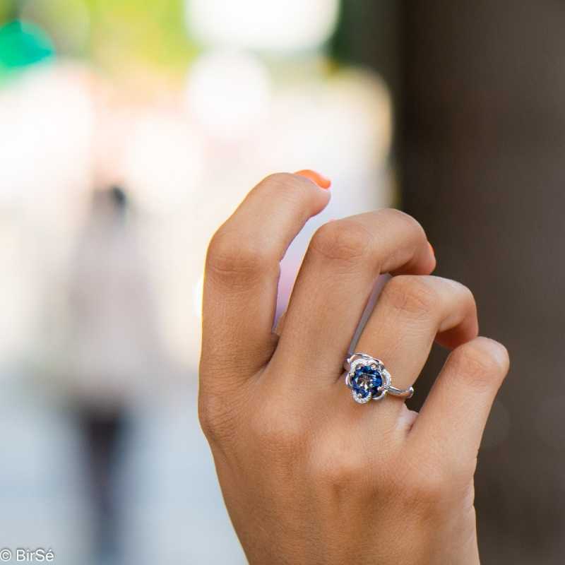 Сребърен пръстен - Естествен син мистик топаз 2,50 ct. СДП465 Сребърен пръстен - Естествен син мистик топаз 2,50 ct. СДП465