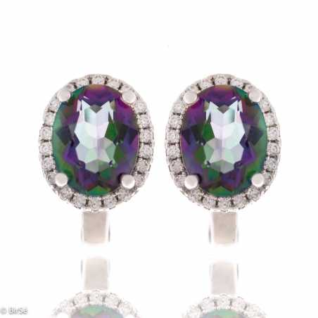 Сребърни обеци - Естествен мистик топаз 5.00 ct. СО559