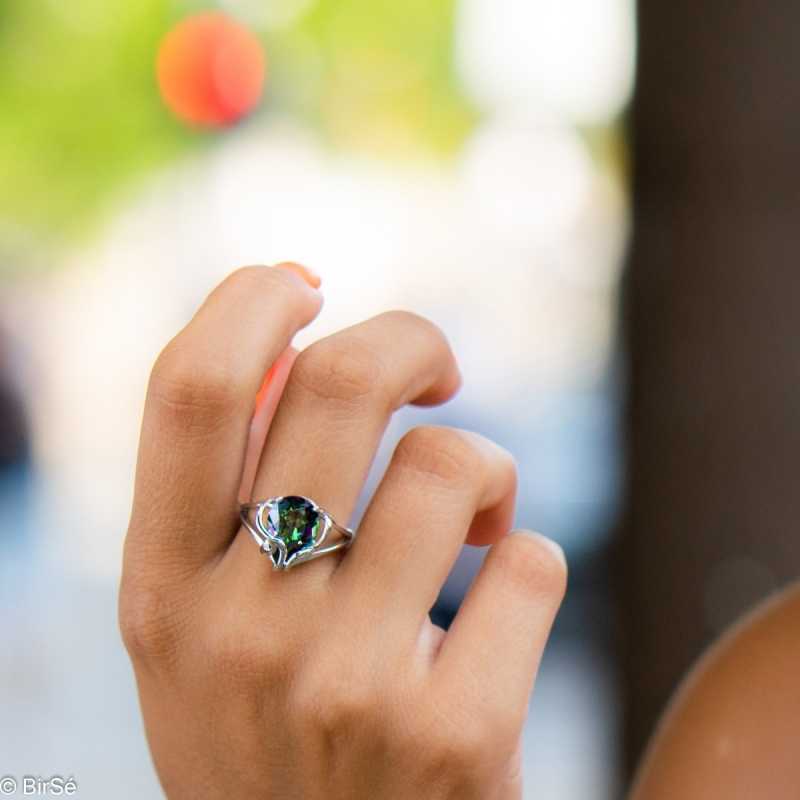 Сребърен пръстен - Естествен мистик топаз 8,50 ct. СДП468 Сребърен пръстен - Естествен мистик топаз 8,50 ct. СДП468