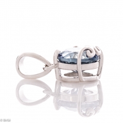 Сребърна висулка - Естествен син мистик топаз 2.50 ct