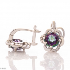 Сребърни обеци - Естествен мистик топаз 3,10 ct СО562