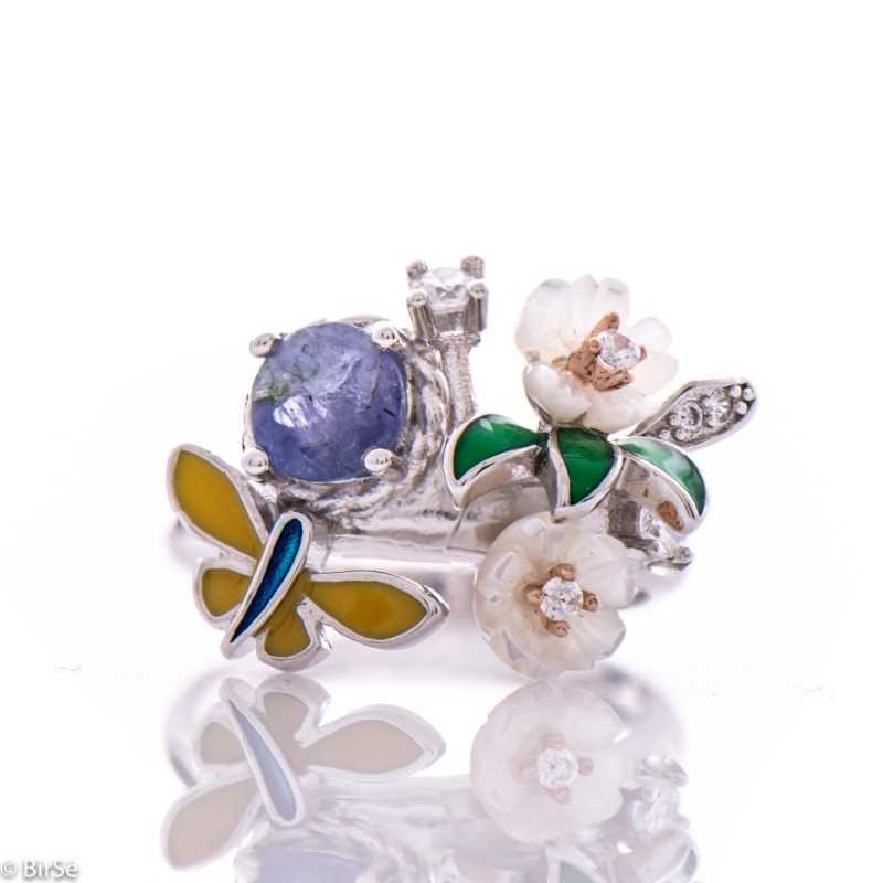 Сребърен пръстен - Естествен танзанит 0,45 ct. СДП472 Сребърен пръстен - Естествен танзанит 0,45 ct. СДП472