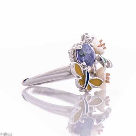 Сребърен пръстен - Естествен танзанит 0,45 ct. СДП472