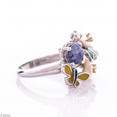 Сребърен пръстен - Естествен танзанит 0 45 ct.