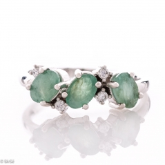 Сребърен пръстен - Естествен изумруд 1,56 ct. СДП473