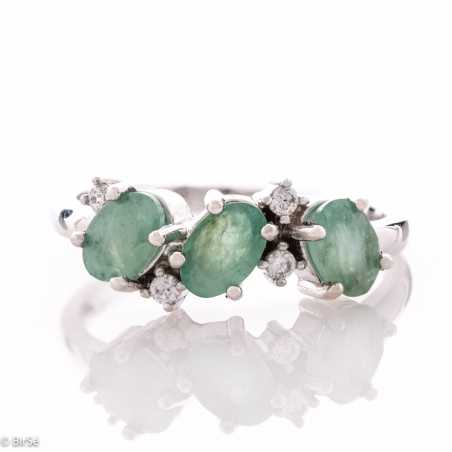 Сребърен пръстен - Естествен изумруд 1,56 ct. СДП473