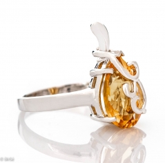 Сребърен пръстен - Естествен цитрин 4,00 ct. СДП476