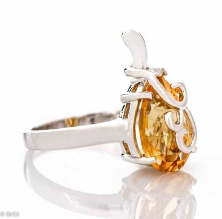 Сребърен пръстен - Естествен цитрин 4,00 ct. СДП476