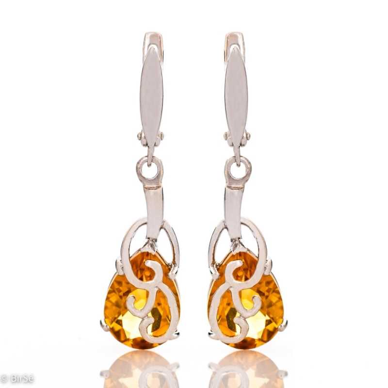 Сребърни обеци - Естествен цитрин 8,00 ct. СО571 Сребърни обеци - Естествен цитрин 8,00 ct. СО571