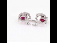 Сребърни обеци - Естествен рубин 3 10 ct.