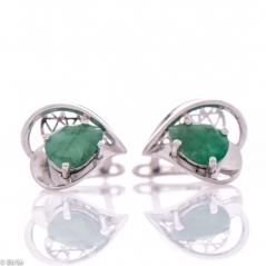 Сребърни обеци - Естествен изумруд 2,10 ct. СО583