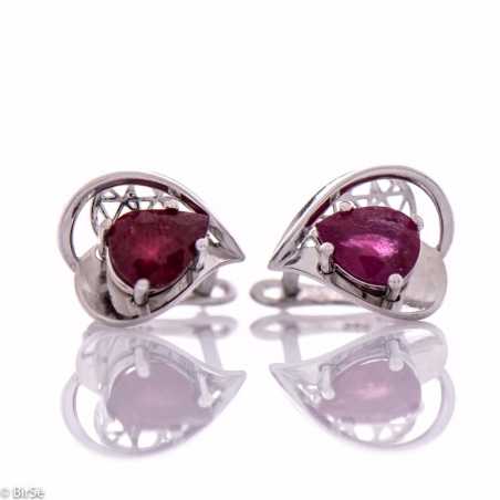Сребърни обеци - Естествен рубин 2,0 ct. СО584