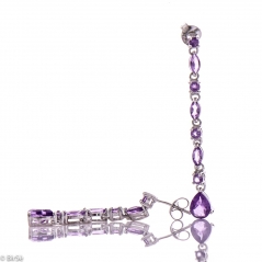 Сребърни обеци - Естествен аметист 2,92 ct. СО594