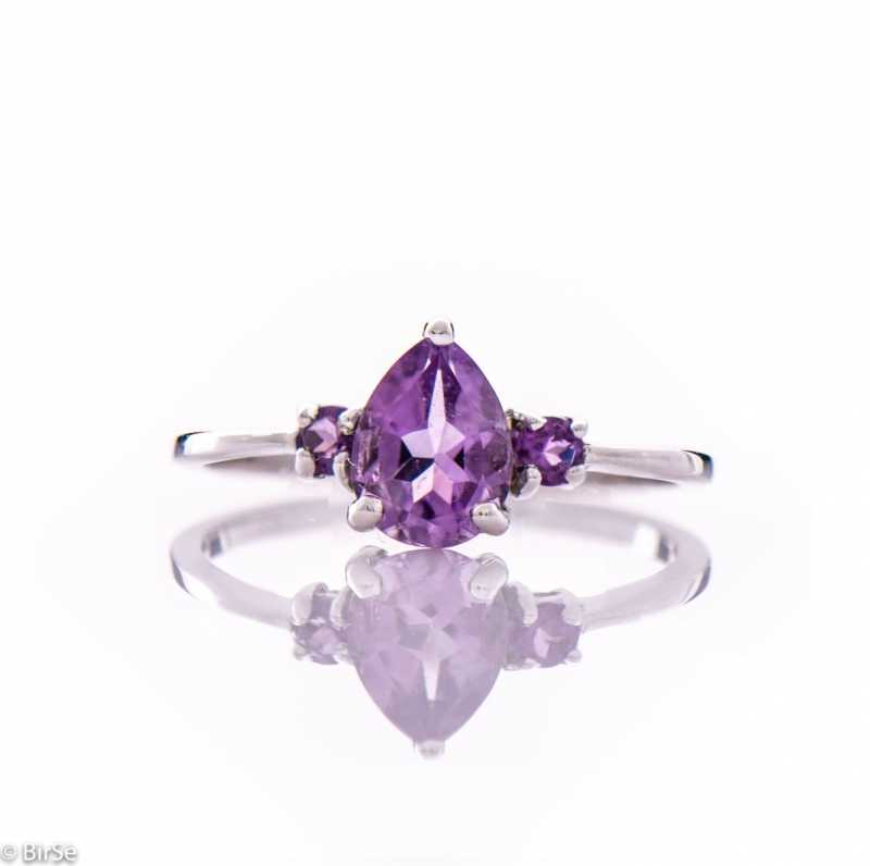 Сребърен пръстен - Естествен Аметист 1,33 ct. СДП504 Сребърен пръстен - Естествен Аметист 1,33 ct. СДП504