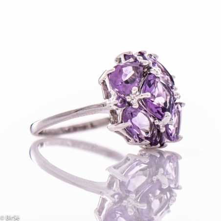 Сребърен пръстен - Естествен Аметист 4,46 ct. СДП508
