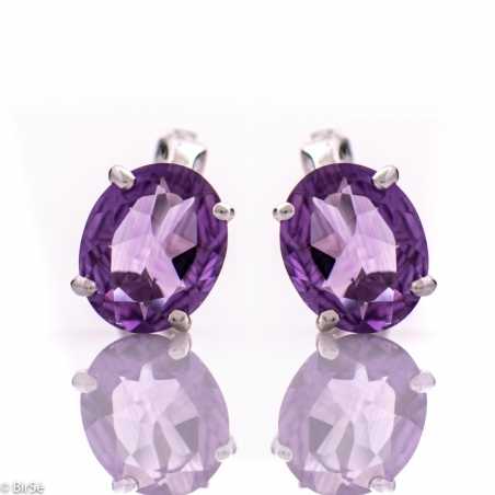 Сребърни обеци - Естествен Аметист 4,80 ct. СО603