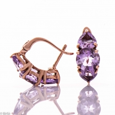 Сребърни обеци - Естествен Аметист 7,00 ct. СО604