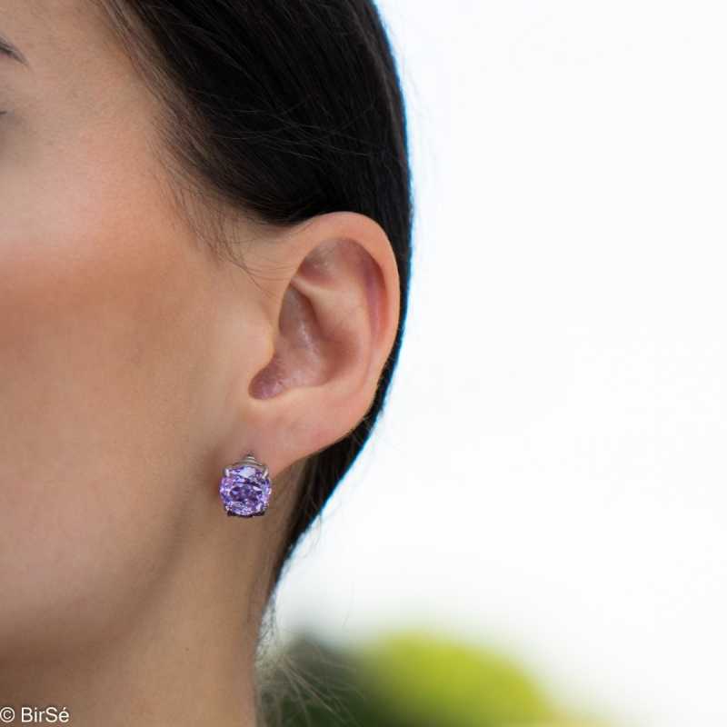Сребърни обеци - Естествен Аметист 7,20 ct. СО605 Сребърни обеци - Естествен Аметист 7,20 ct. СО605