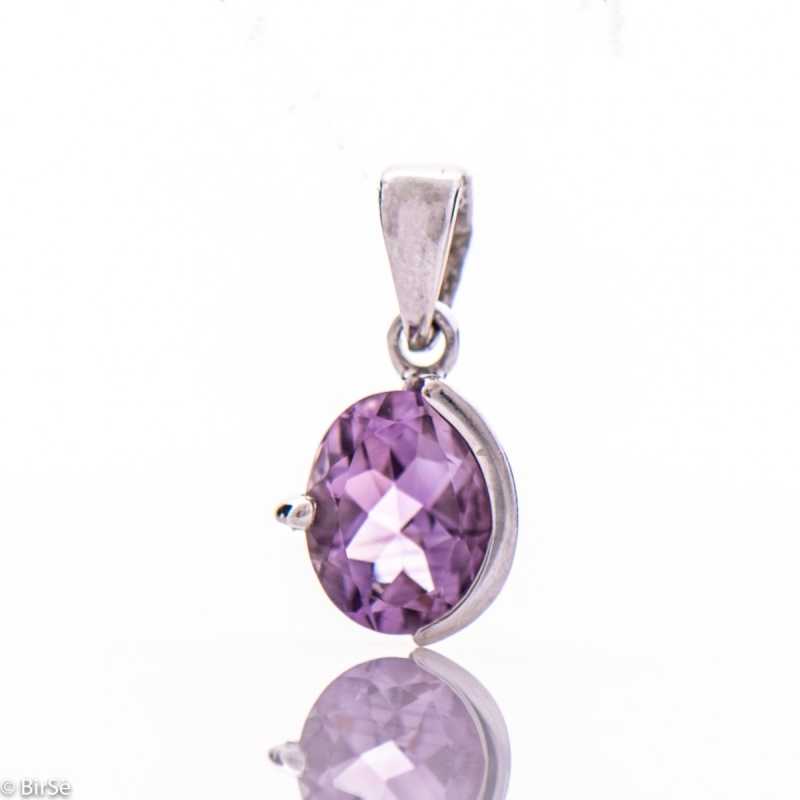 Сребърна Висулка - Естествен Аметист 2,40 ct. СВ355