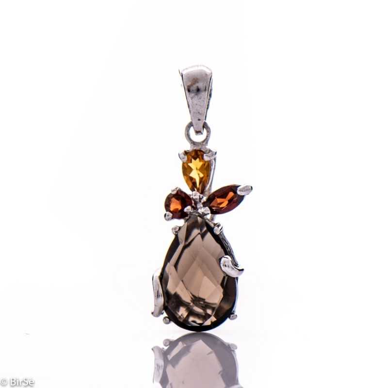Сребърна Висулка - Естествен Опушен кварц 2,80 ct. СВ364
